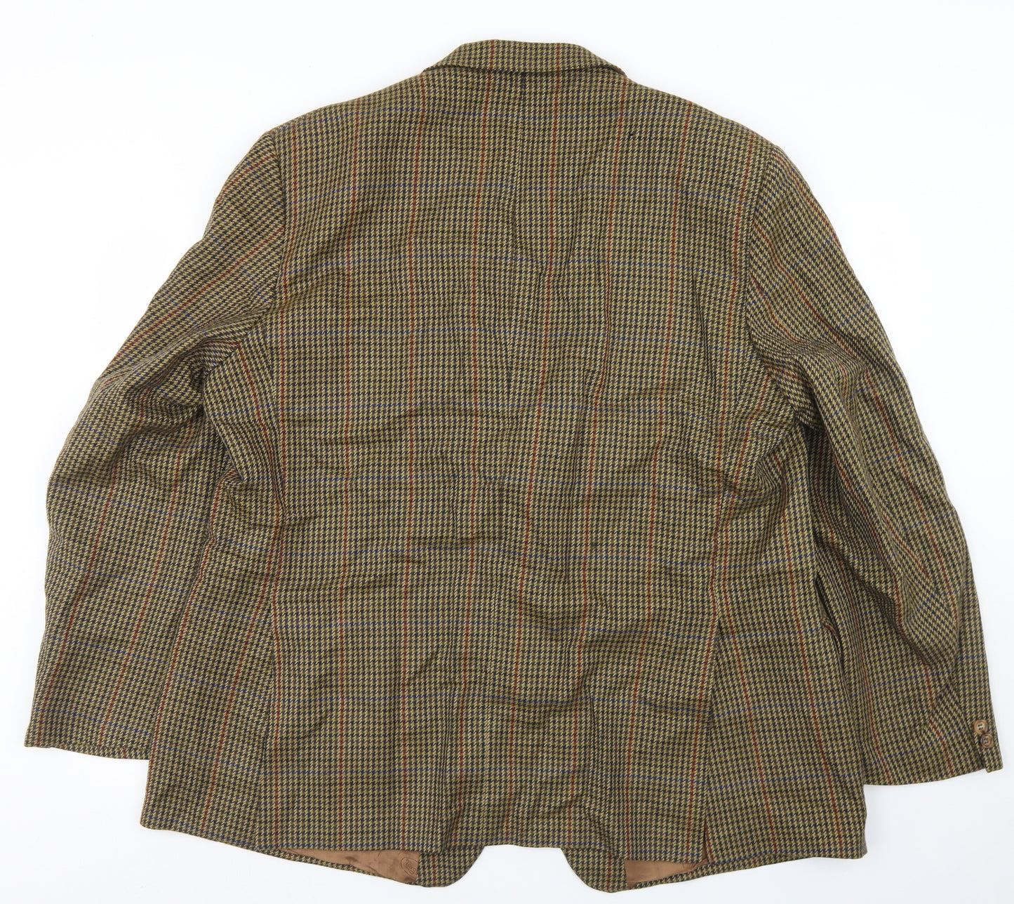 Magee Mens Brown Houndstooth Wool Jacket Blazer Size 50