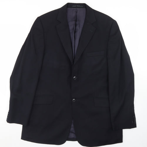 Becker Mens Black  Polyester Jacket Blazer Size 40