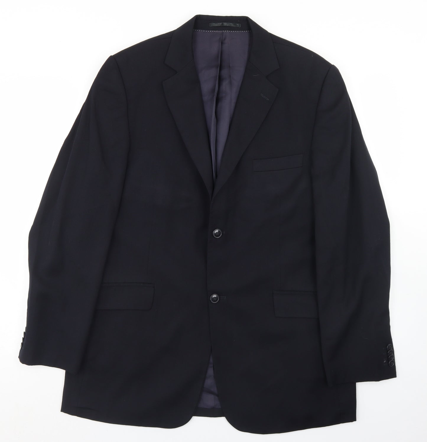 Becker Mens Black  Polyester Jacket Blazer Size 40