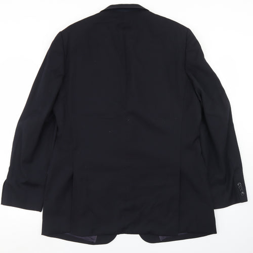 Becker Mens Black  Polyester Jacket Blazer Size 40