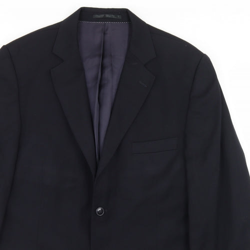Becker Mens Black  Polyester Jacket Blazer Size 40