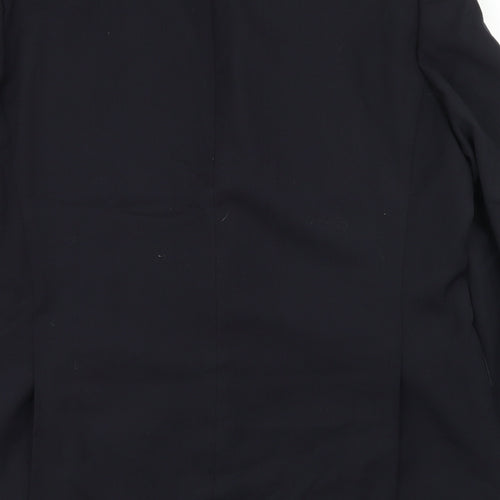 Becker Mens Black  Polyester Jacket Blazer Size 40