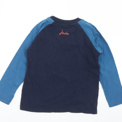 Joules Boys Blue  Cotton Basic T-Shirt Size 4 Years Crew Neck  - Yeti