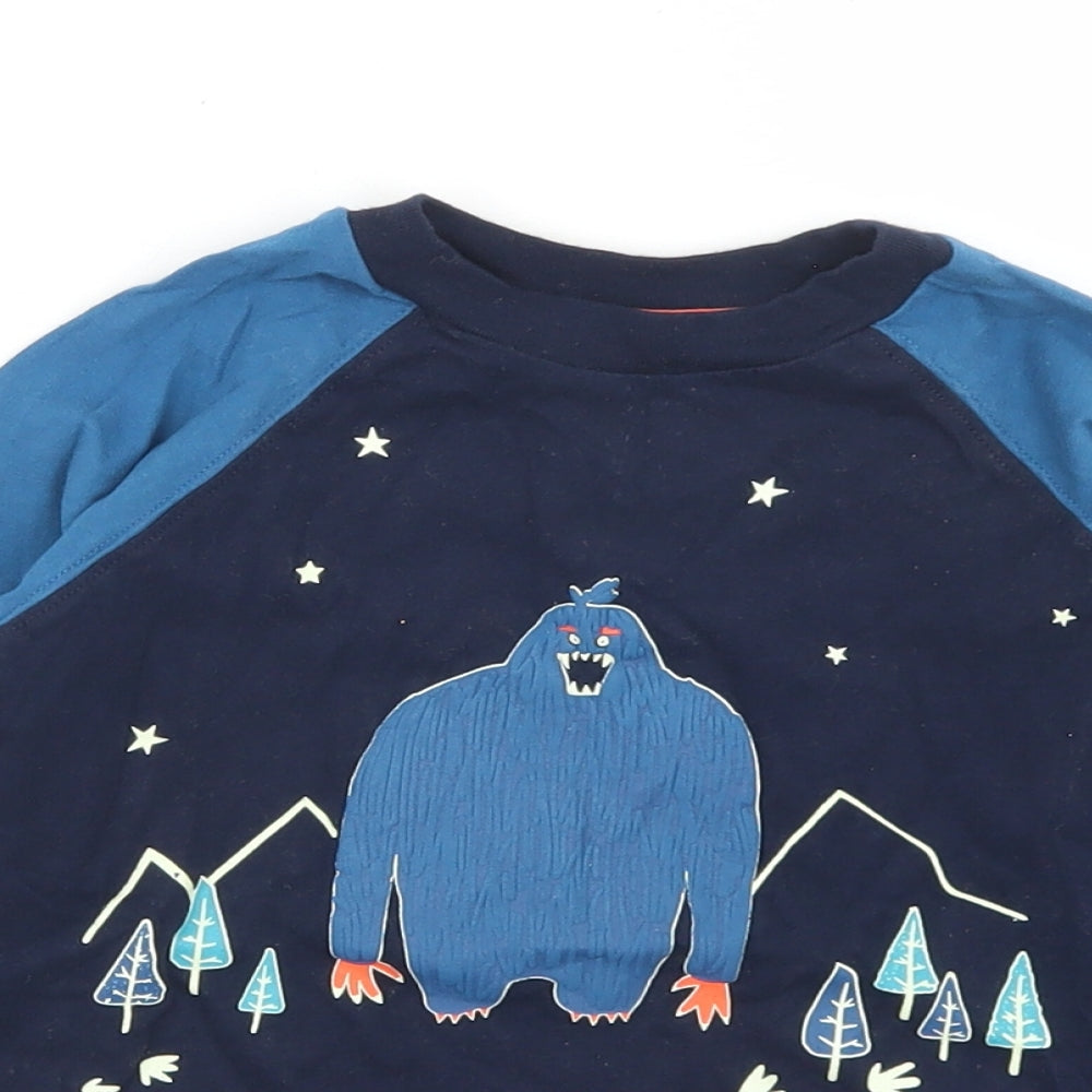 Joules Boys Blue  Cotton Basic T-Shirt Size 4 Years Crew Neck  - Yeti