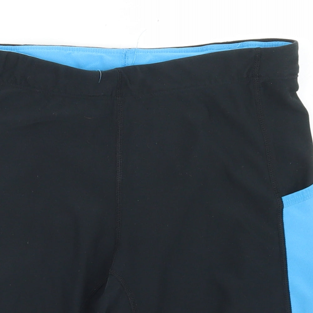 Nike Womens Black Colourblock Polyester Biker Shorts Size M L6 in Regular