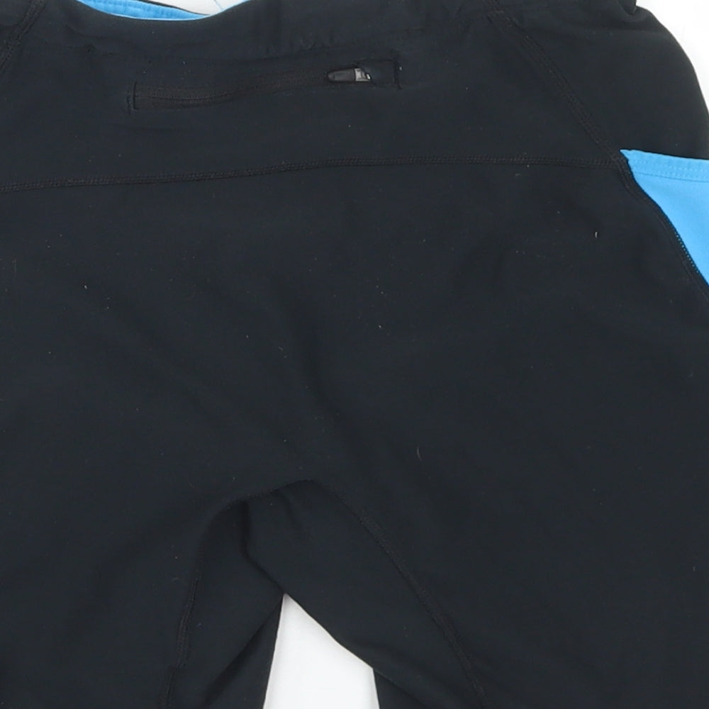 Nike Womens Black Colourblock Polyester Biker Shorts Size M L6 in Regular
