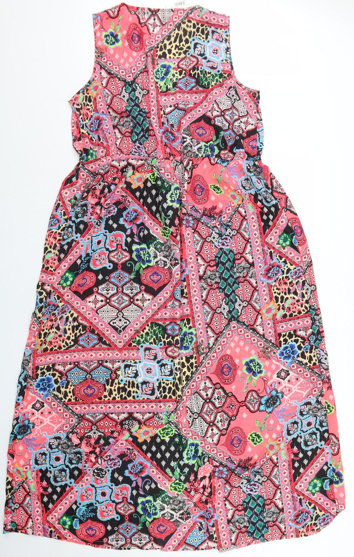 George Womens Pink Floral  Kimono Jacket Size 16  Tie - Beach Wear