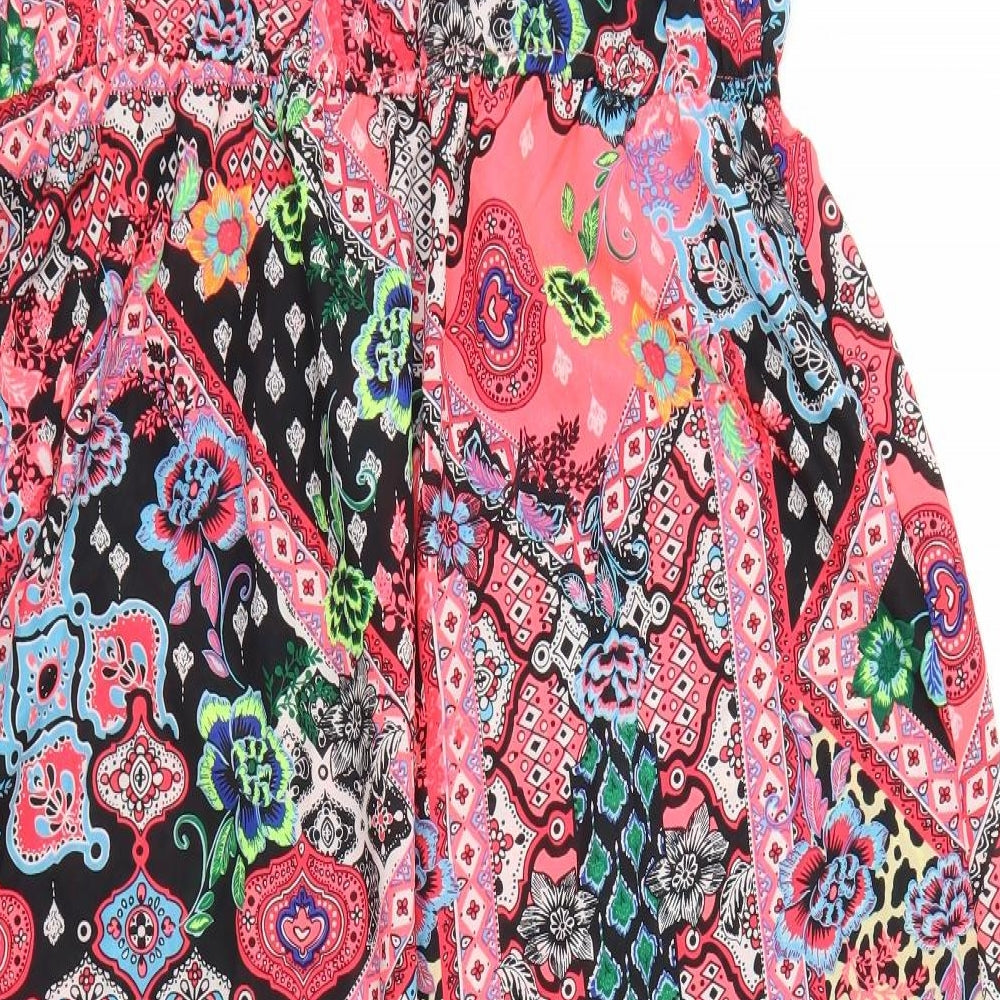 George Womens Pink Floral  Kimono Jacket Size 16  Tie - Beach Wear