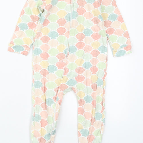 NEXT Girls Green Solid Cotton Cami One Piece Size 9-12 Months  Zip - Orange Shell Print