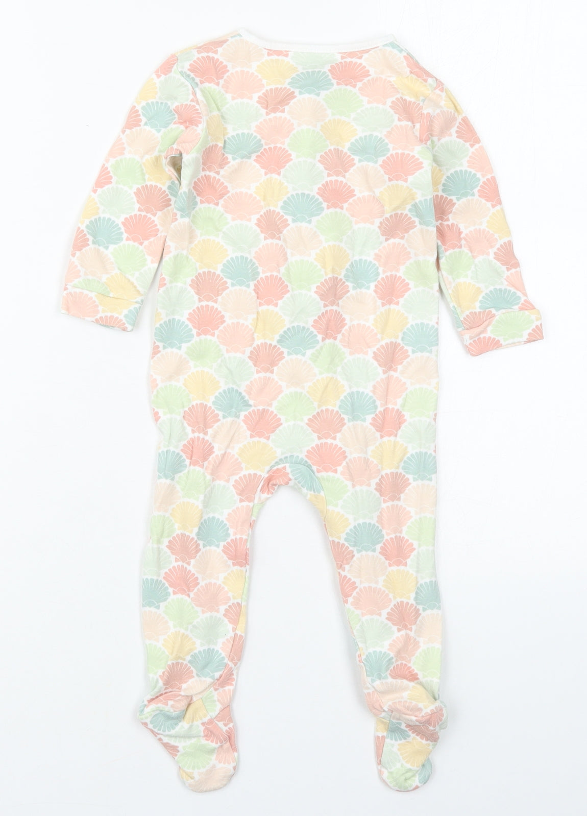 NEXT Girls Green Solid Cotton Cami One Piece Size 9-12 Months  Zip - Orange Shell Print