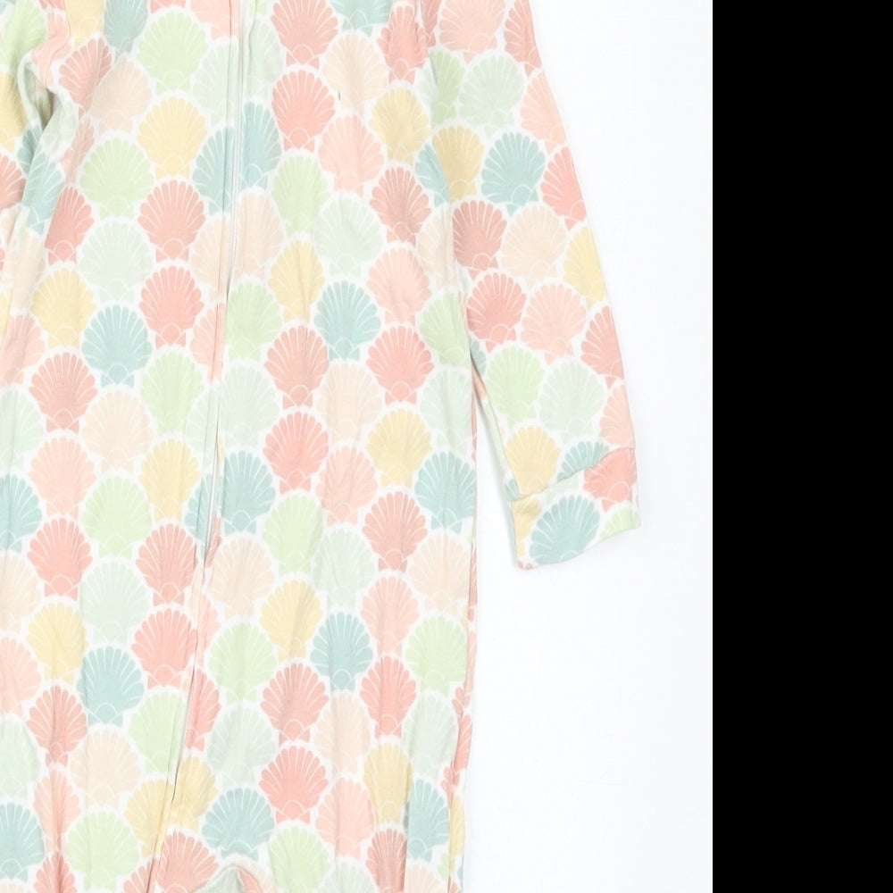 NEXT Girls Green Solid Cotton Cami One Piece Size 9-12 Months  Zip - Orange Shell Print