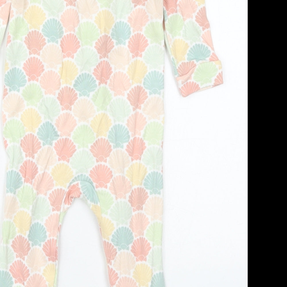 NEXT Girls Green Solid Cotton Cami One Piece Size 9-12 Months  Zip - Orange Shell Print