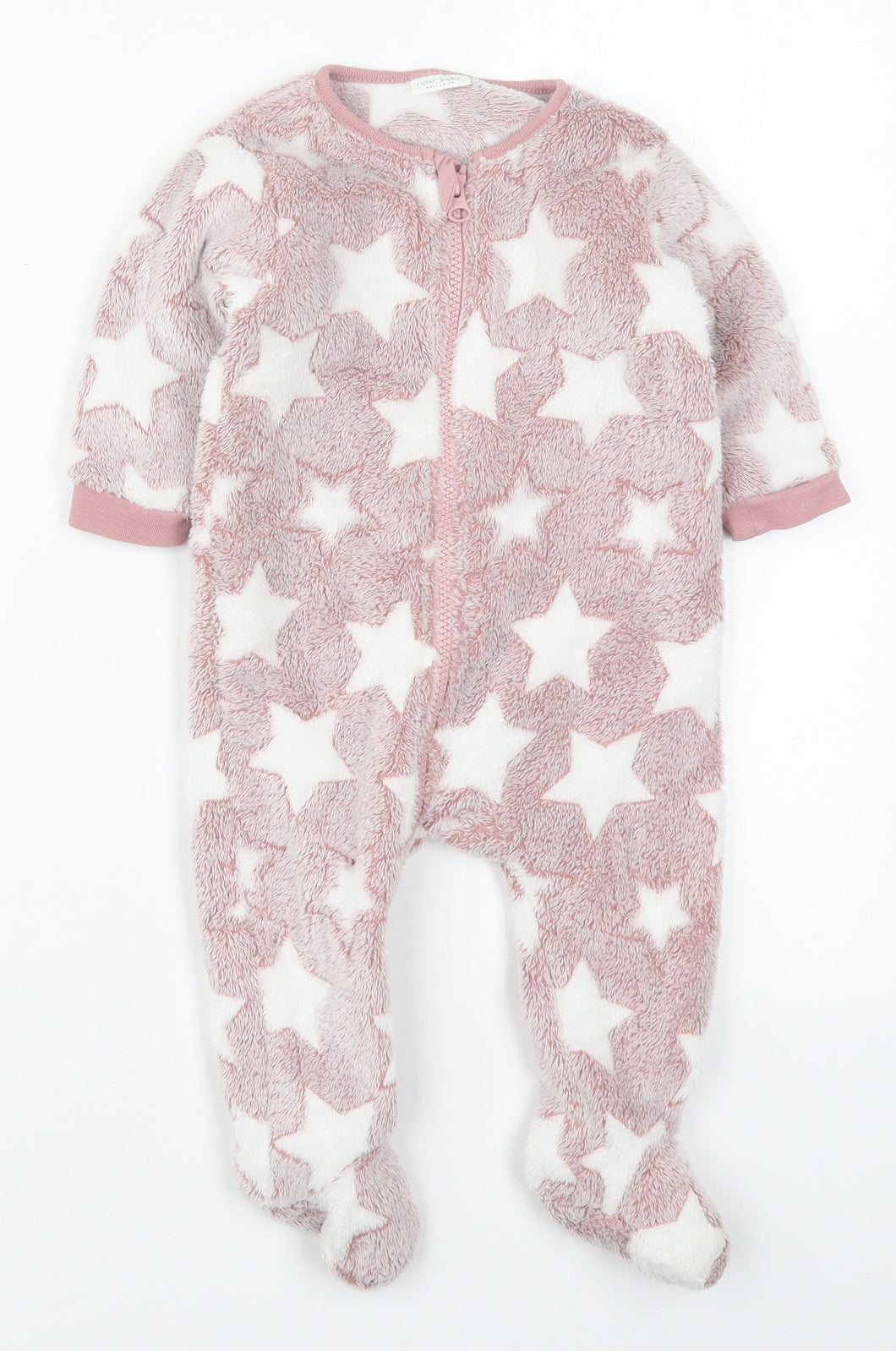 NEXT Girls Pink Solid Polyester Cami One Piece Size 6-9 Months  Zip - Stars