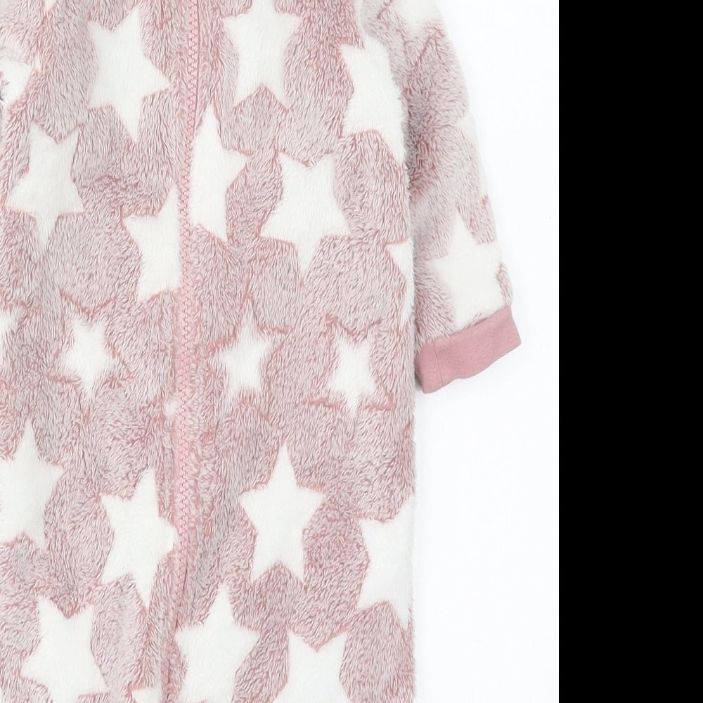 NEXT Girls Pink Solid Polyester Cami One Piece Size 6-9 Months  Zip - Stars