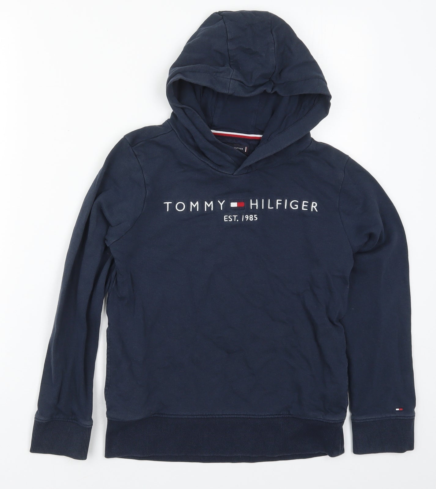 Tommy Hilfiger Boys Blue  Cotton Pullover Hoodie Size 12 Years  Pullover