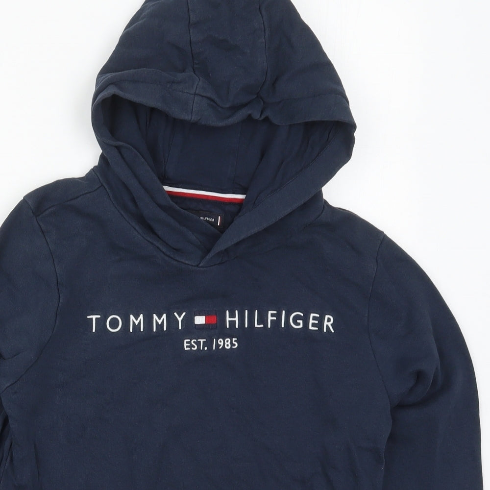 Tommy Hilfiger Boys Blue  Cotton Pullover Hoodie Size 12 Years  Pullover