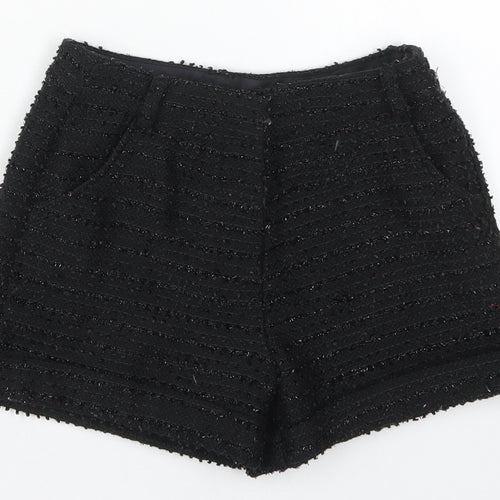 George Girls Black  Polyester Mom Shorts Size 6-7 Years  Regular Hook & Eye