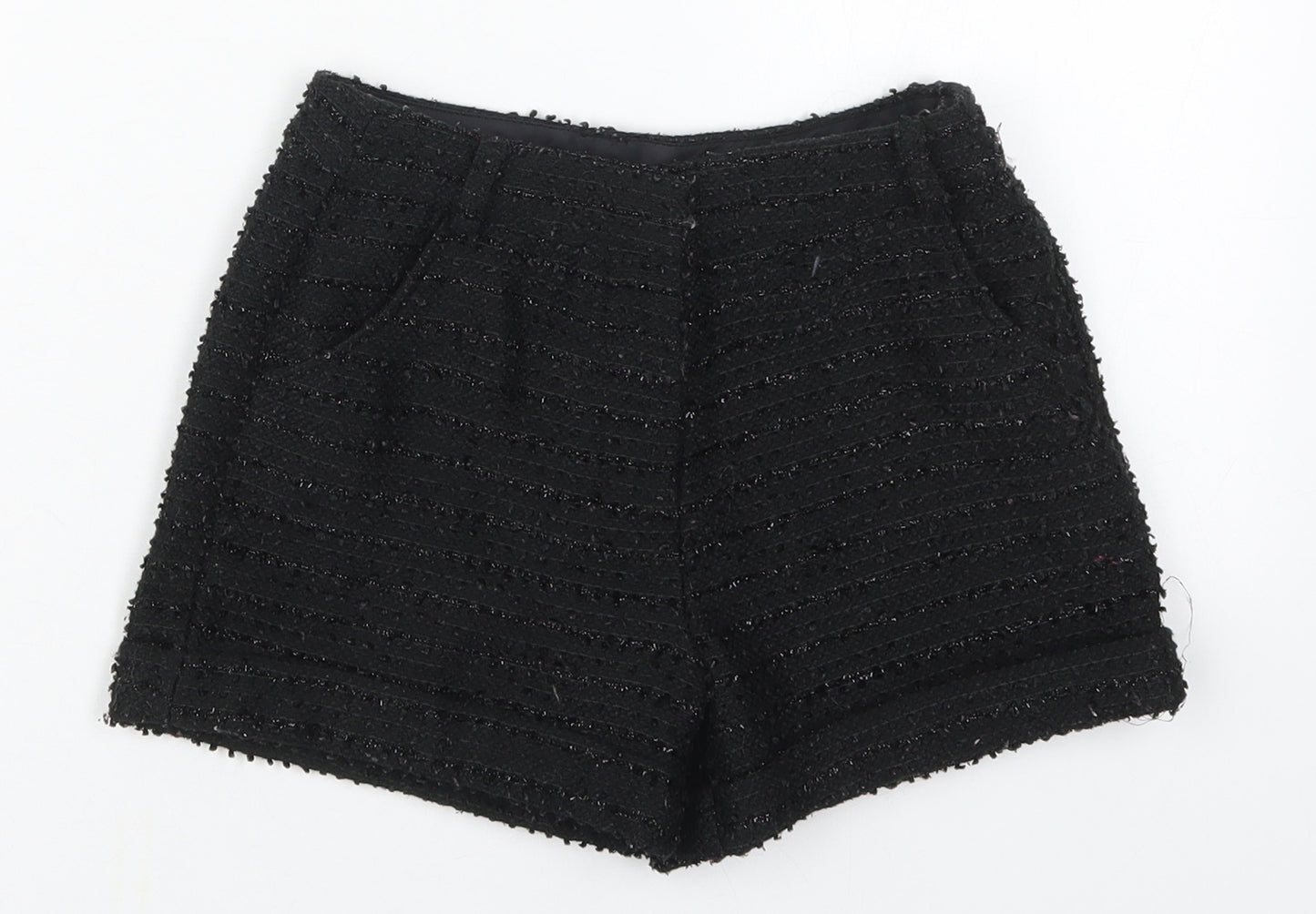 George Girls Black  Polyester Mom Shorts Size 6-7 Years  Regular Hook & Eye