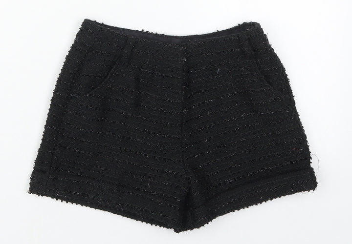 George Girls Black  Polyester Mom Shorts Size 6-7 Years  Regular Hook & Eye