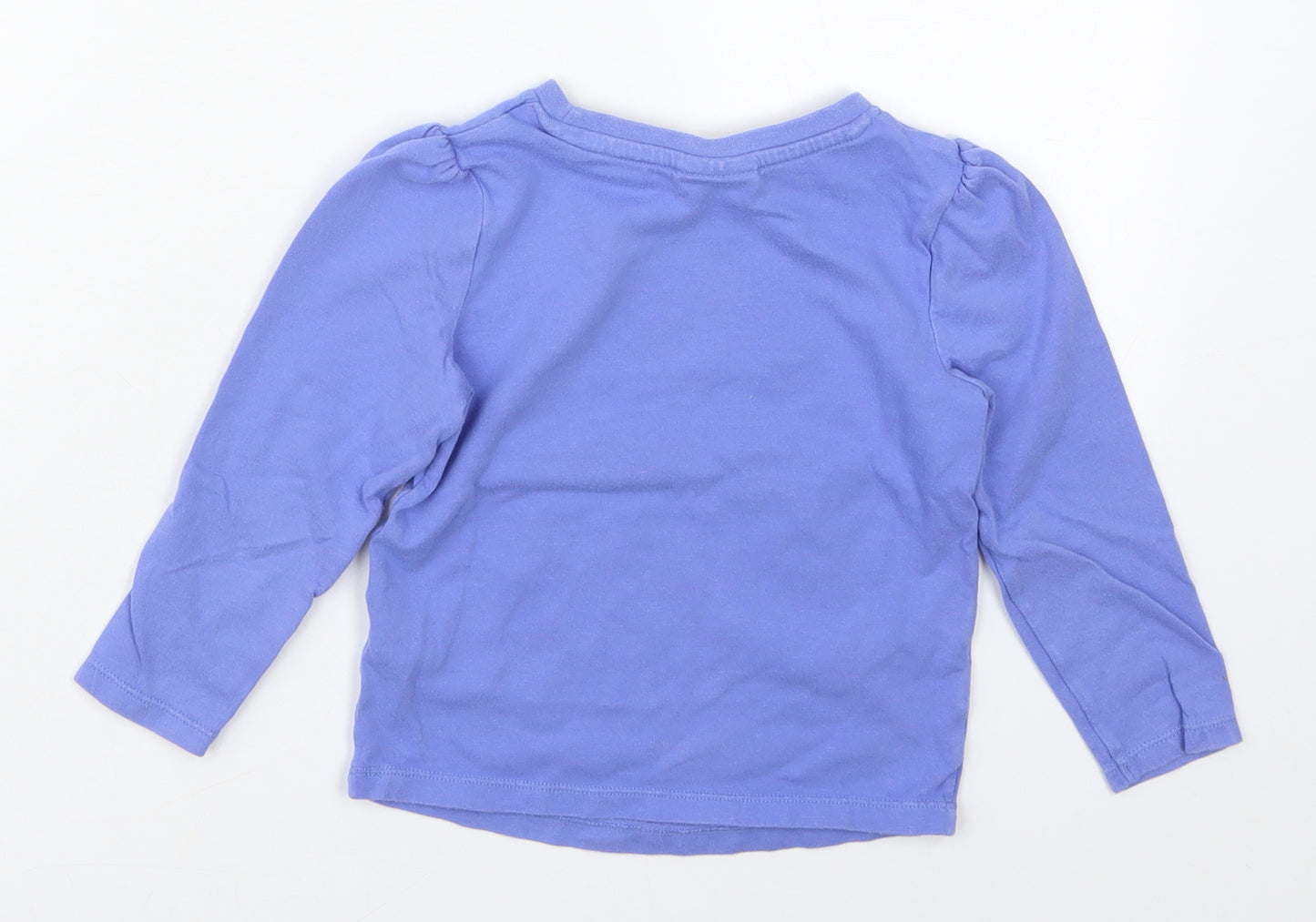 TU Girls Blue  Cotton Basic T-Shirt Size 2-3 Years Crew Neck Pullover - Peppa Pig Rainy Days and Rainbows