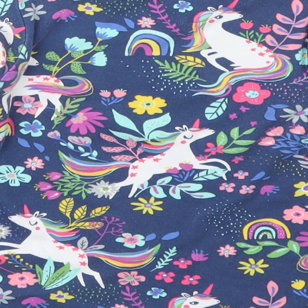 NEXT Girls Blue Solid Cotton Top Pyjama Top Size 2-3 Years  Pullover - Unicorns