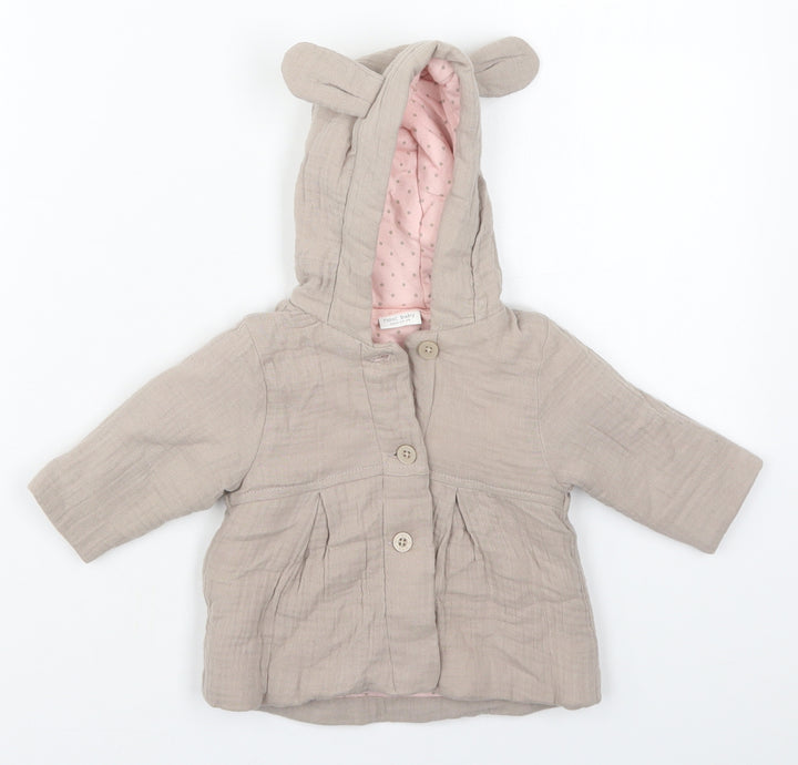 NEXT Girls Brown Jacket Size 3-6 Months Button