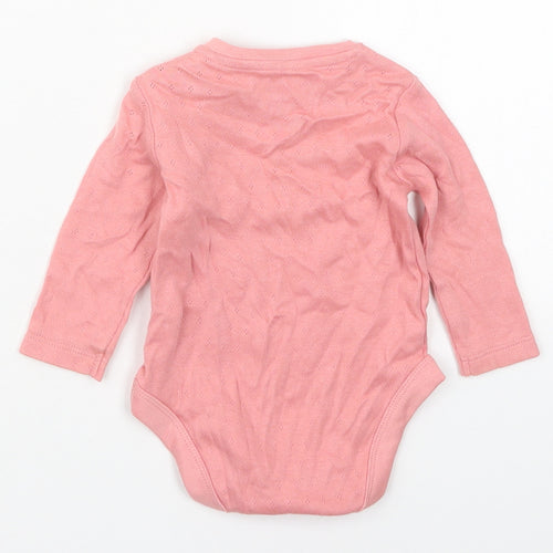 F&F Girls Pink  Cotton Babygrow One-Piece Size 0-3 Months  Button
