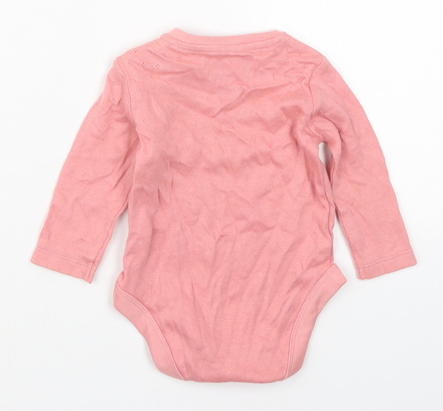 F&F Girls Pink  Cotton Babygrow One-Piece Size 0-3 Months  Button