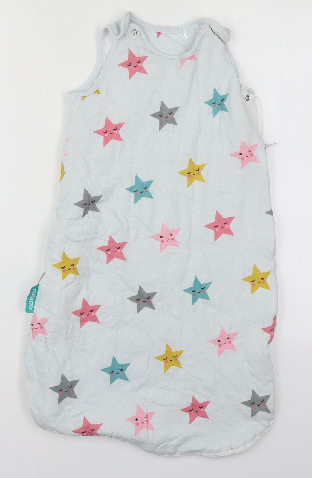 Cosatto Girls Blue Solid Cotton Cami One Piece Size 6-9 Months  Zip - Stars Sleeping Bag