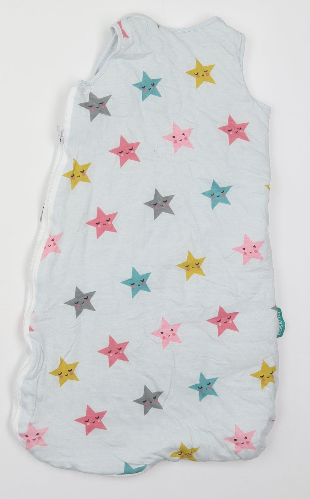 Cosatto Girls Blue Solid Cotton Cami One Piece Size 6-9 Months  Zip - Stars Sleeping Bag