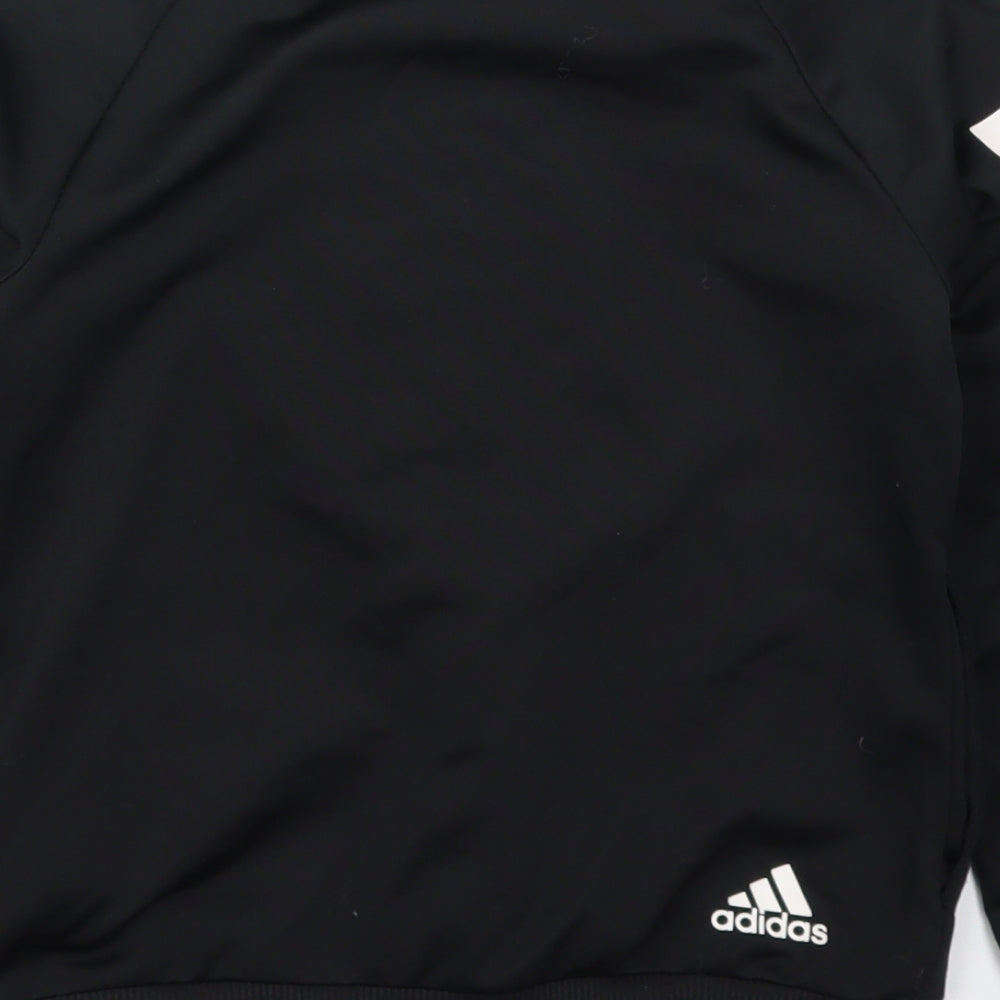 adidas Boys Black   Jacket  Size 9-10 Years  Zip