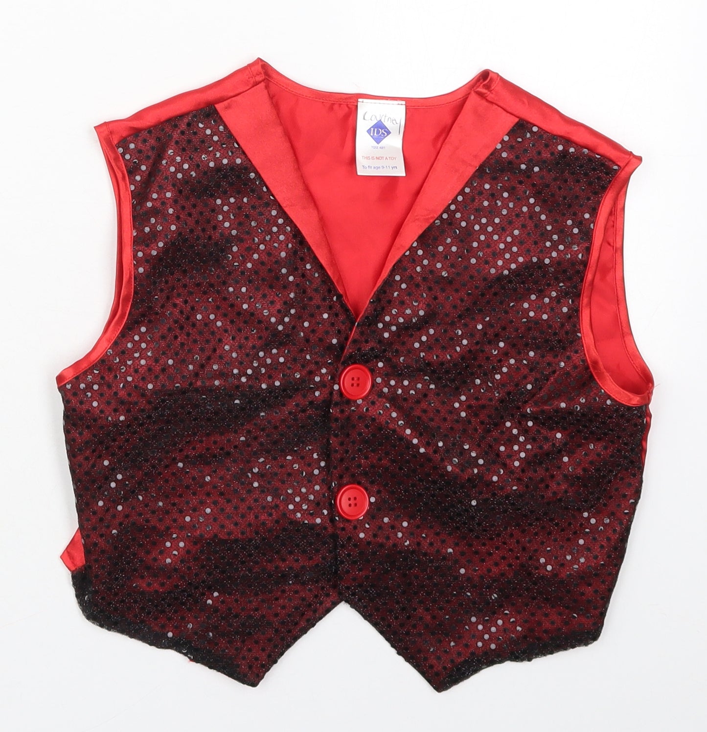 IDS Girls Red   Jacket Waistcoat Size 9-10 Years  Button - Fancy Dress