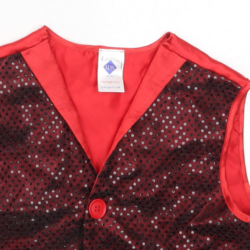 IDS Girls Red   Jacket Waistcoat Size 9-10 Years  Button - Fancy Dress