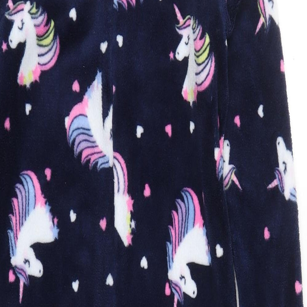 Pep&Co Girls Blue Solid Polyester Cami One Piece Size 8-9 Years  Zip - Unicorns