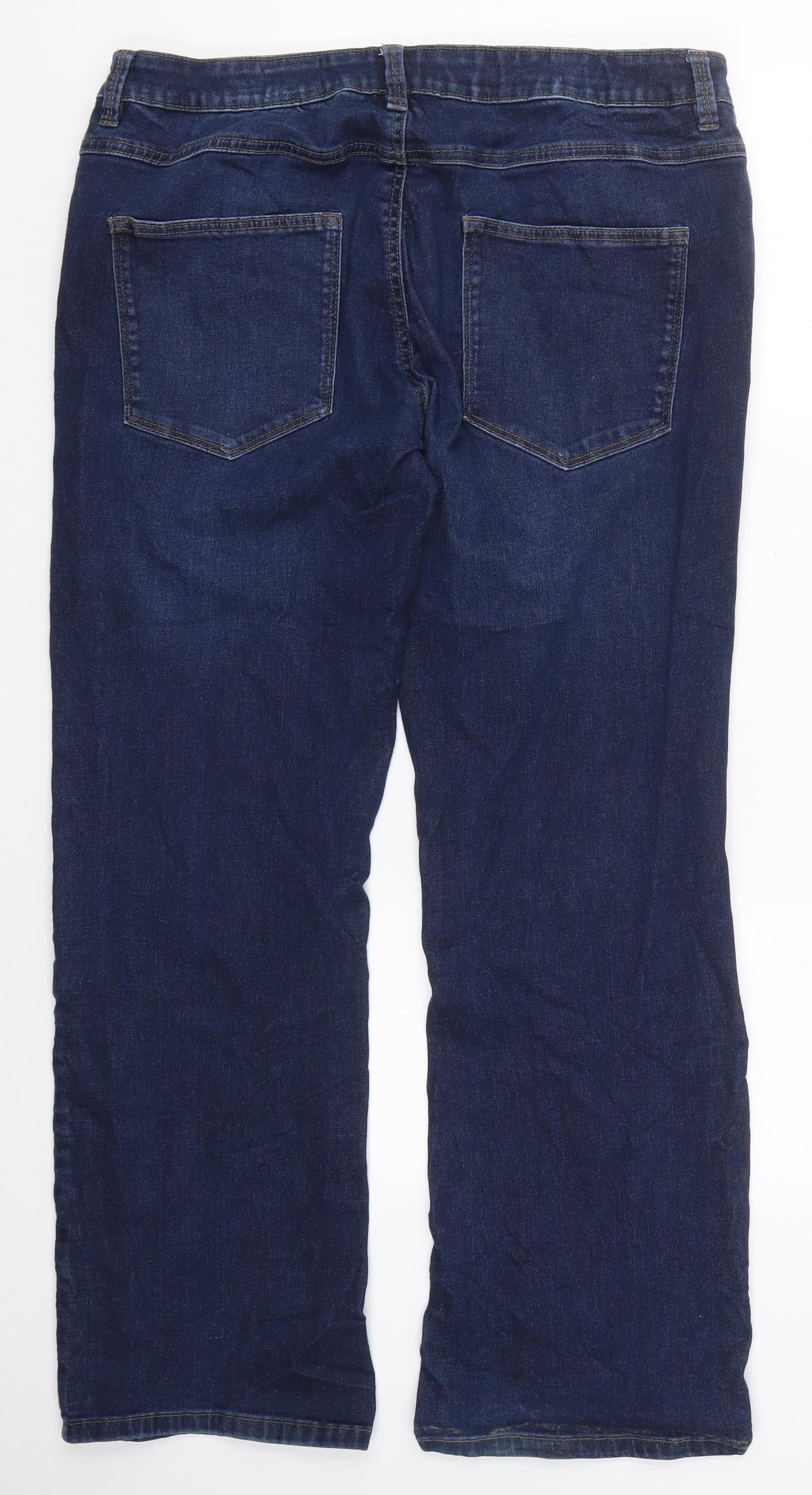 Dunnes Mens Blue  Cotton Bootcut Jeans Size 38 L32 in Regular Button