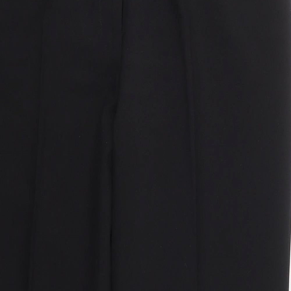 Papaya Womens Black  Polyester Trousers  Size 12 L29 in Regular Button