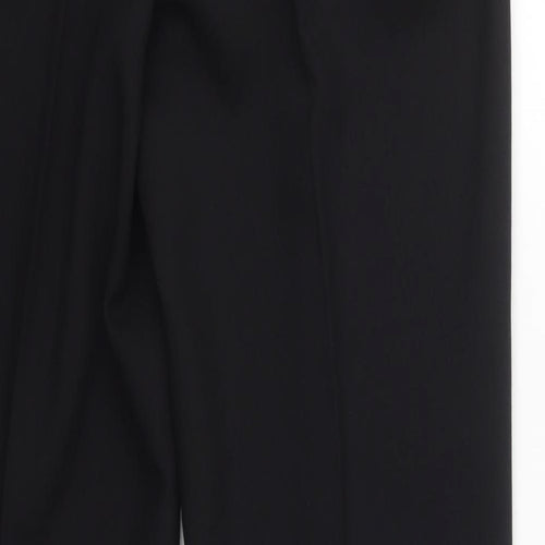 Papaya Womens Black  Polyester Trousers  Size 12 L29 in Regular Button
