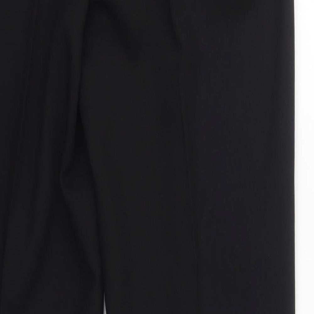 Papaya Womens Black  Polyester Trousers  Size 12 L29 in Regular Button