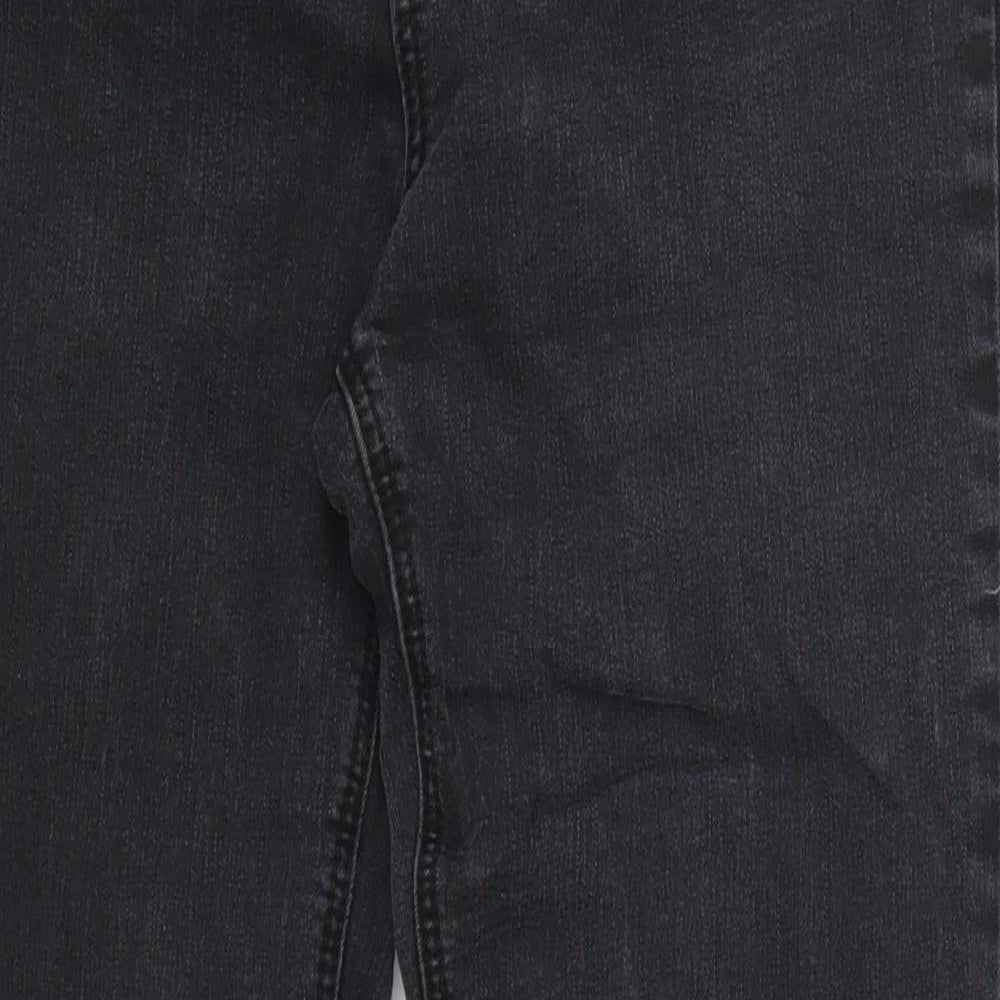 George Womens Black  Cotton Bootcut Jeans Size 14 L29 in Regular Button