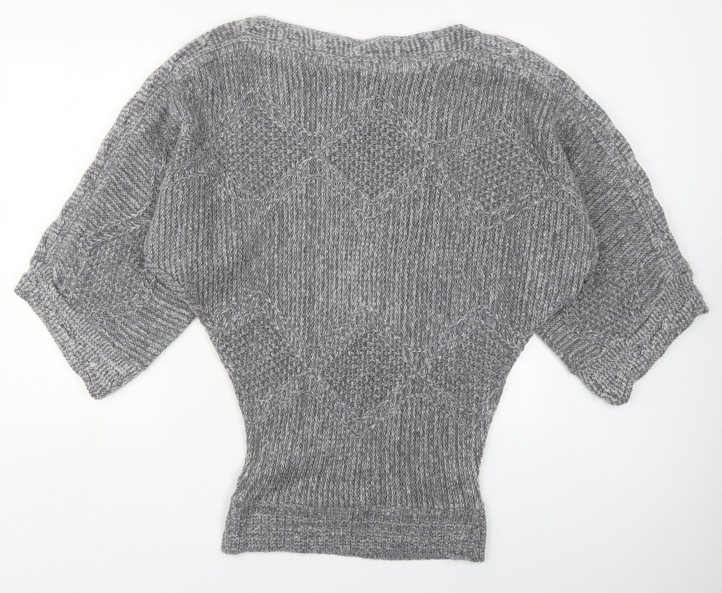 Zuppe Womens Grey Boat Neck  Acrylic Pullover Jumper Size S