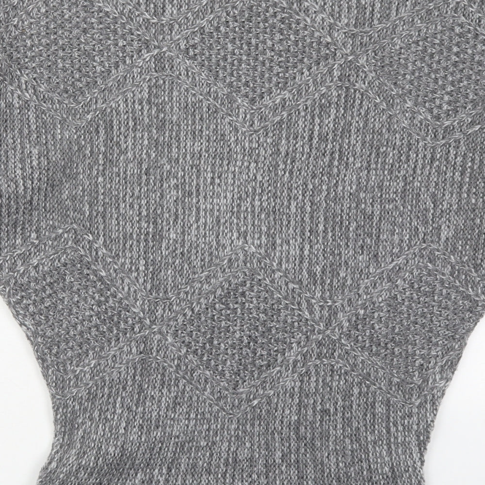 Zuppe Womens Grey Boat Neck  Acrylic Pullover Jumper Size S