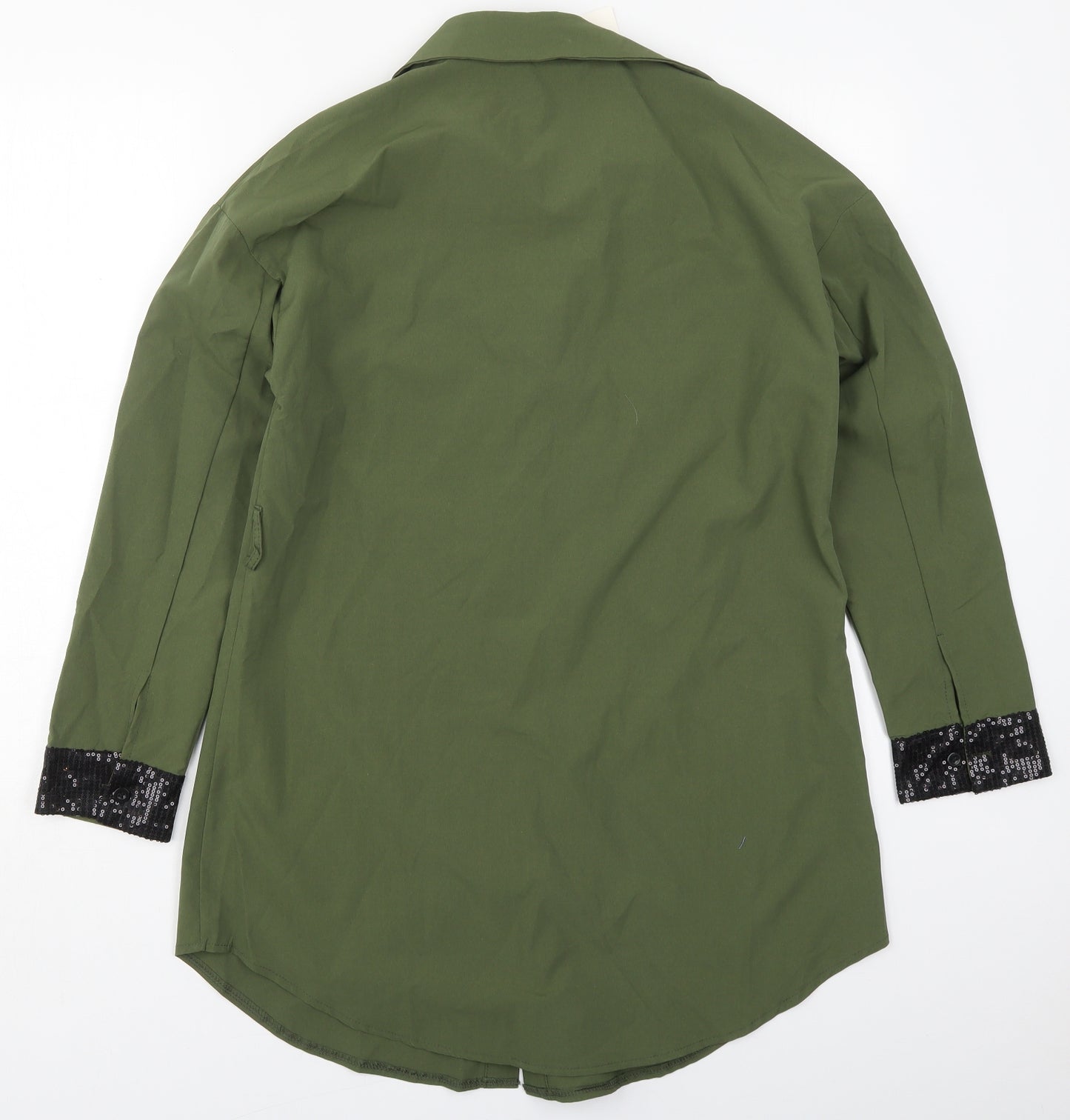 CBR Womens Green  Cotton Basic Button-Up Size M Collared