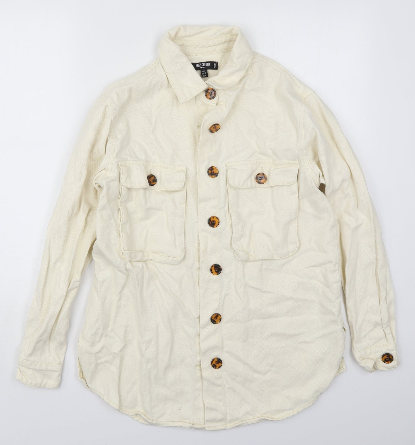 Missguided Womens Ivory   Jacket  Size 8  Button