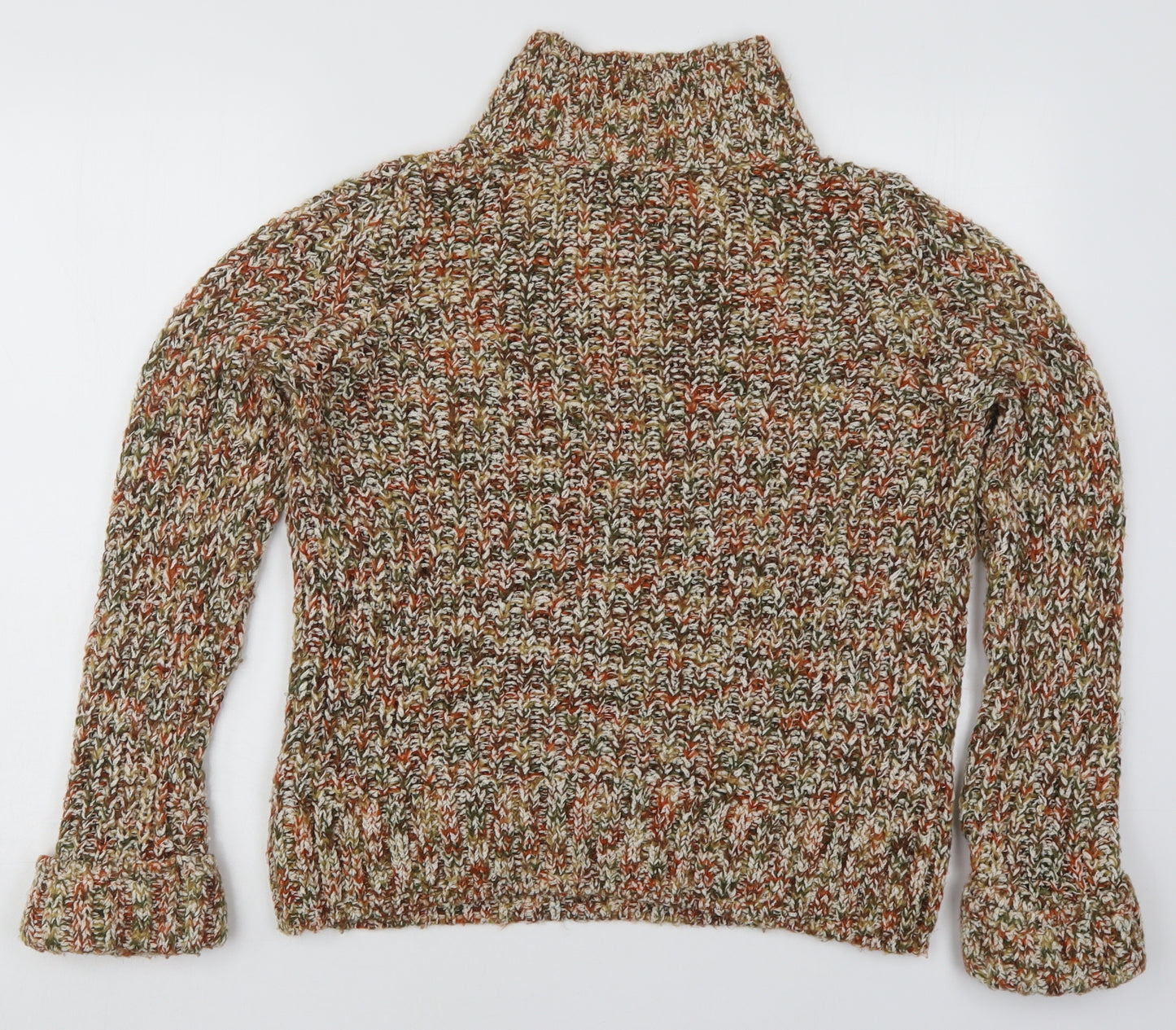 TU Womens Brown High Neck  Polyester Pullover Jumper Size 14