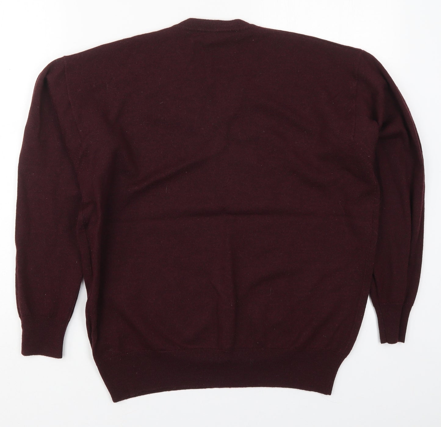 Nani Bon Mens Purple V-Neck  Wool Pullover Jumper Size S