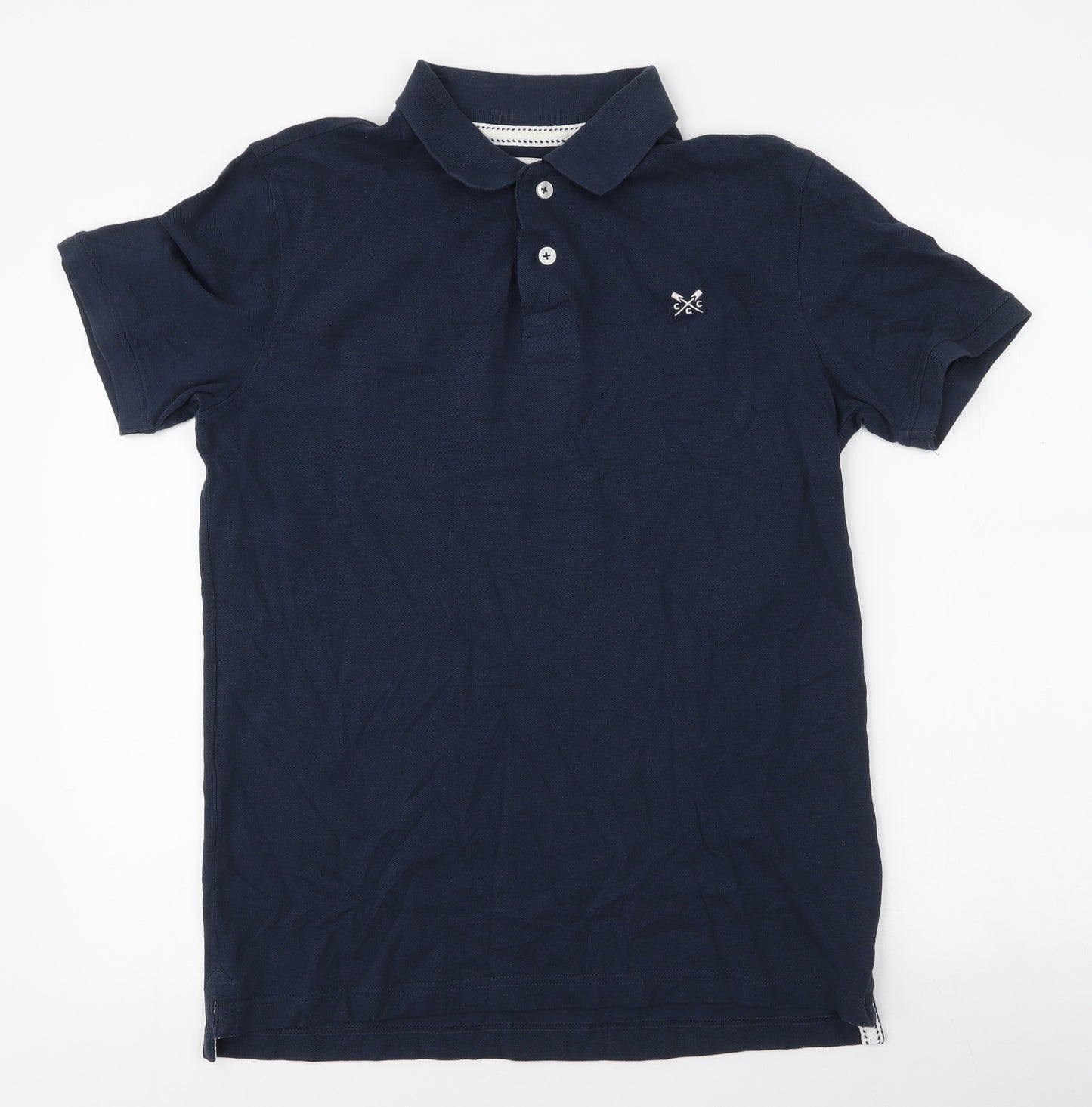 Crew Clothing Mens Blue  Cotton  Button-Up Size M Collared Button