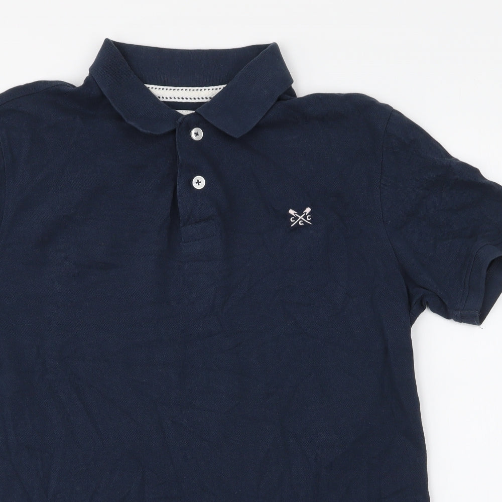 Crew Clothing Mens Blue  Cotton  Button-Up Size M Collared Button