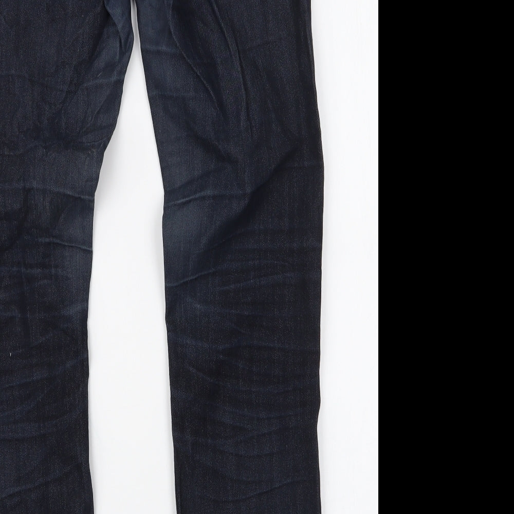 Dunnes Stores Womens Blue  Cotton Straight Jeans Size 12 L31 in Regular Zip