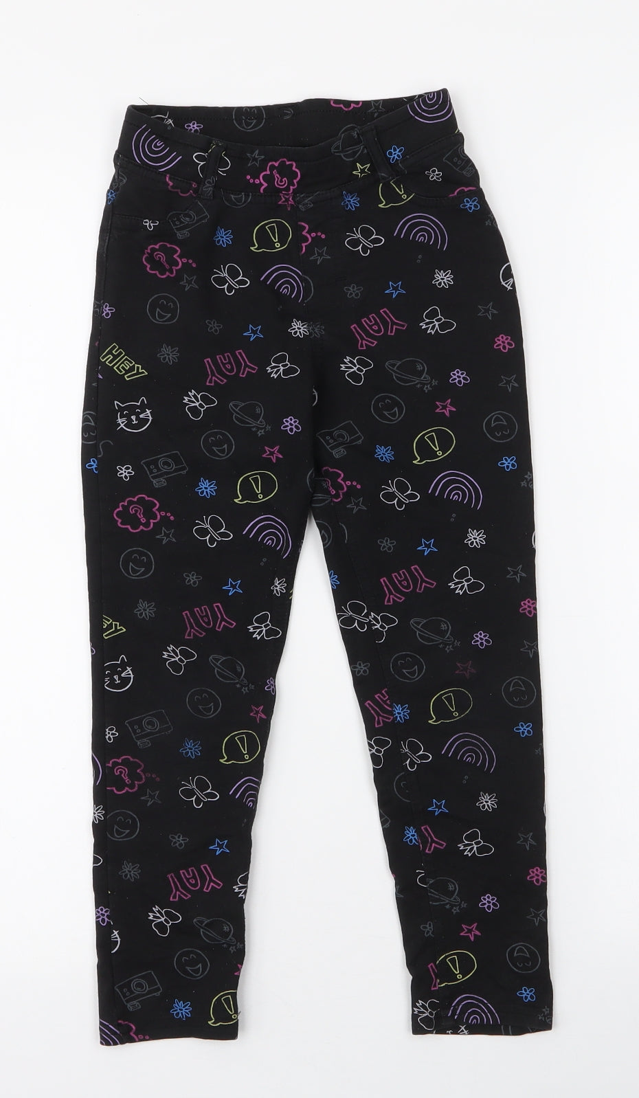 Matalan Girls Black  Cotton Jogger Trousers Size 8 Years  Regular Pullover