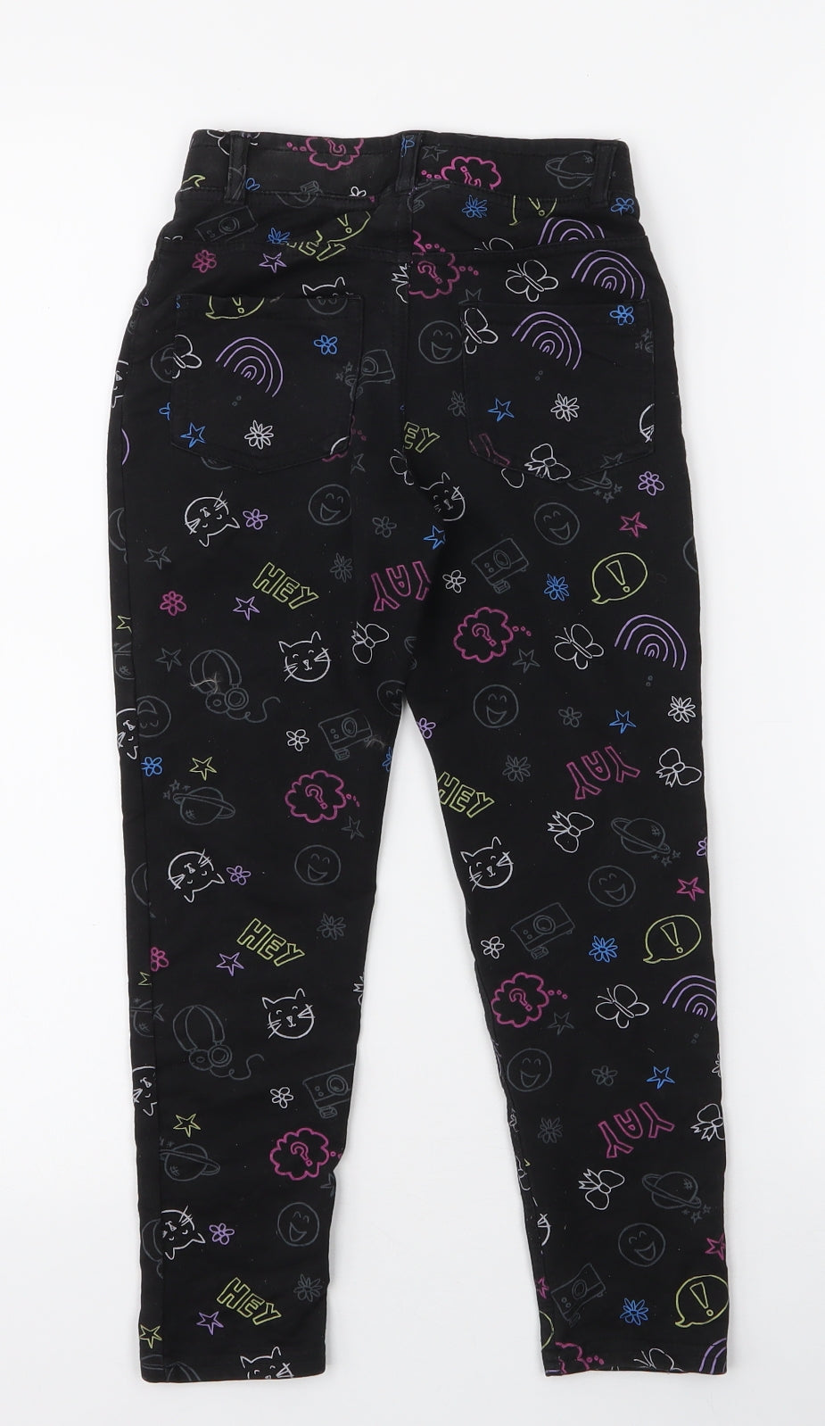Matalan Girls Black  Cotton Jogger Trousers Size 8 Years  Regular Pullover